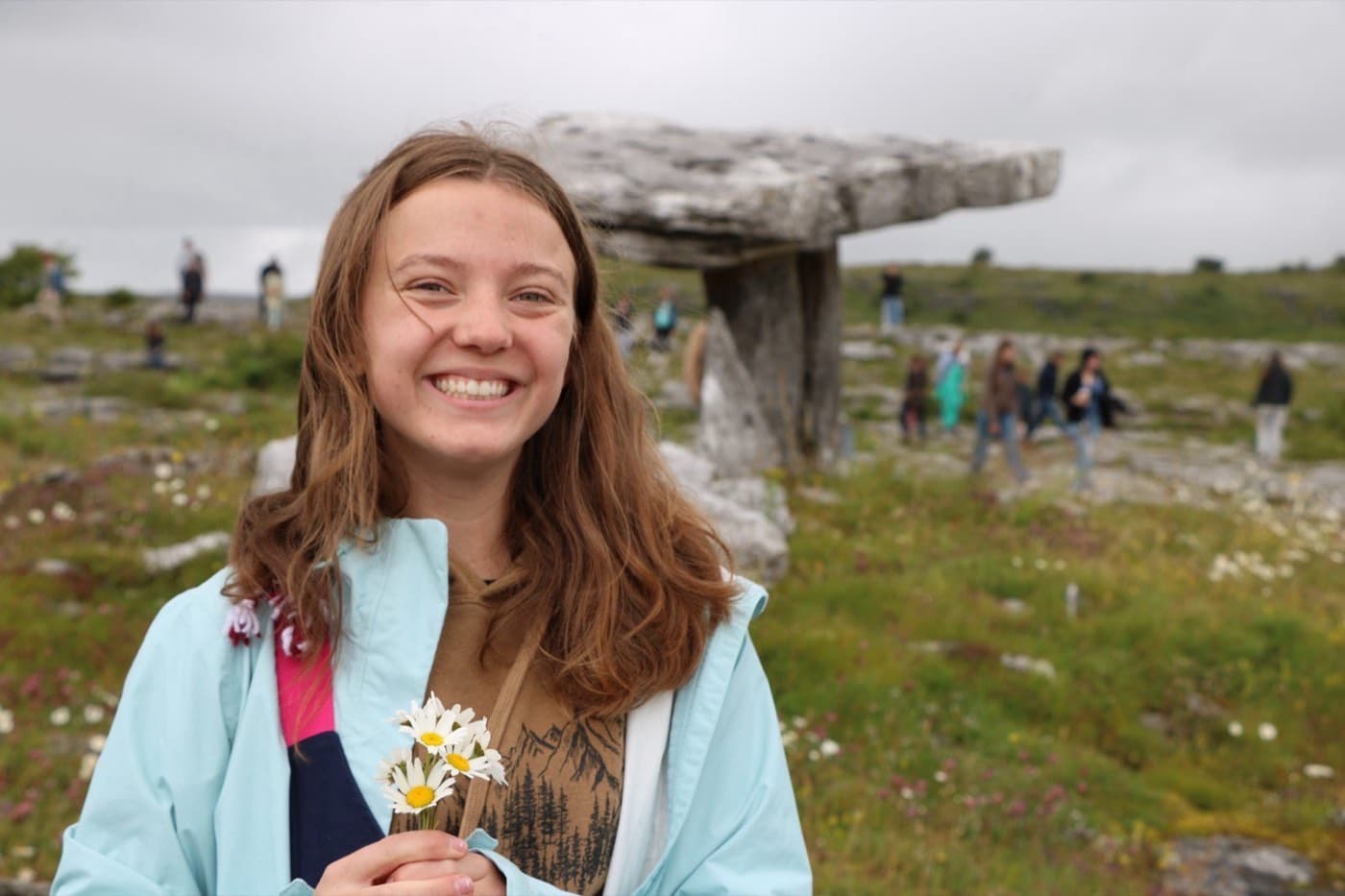 Joy S. at the Poulnabrone Dolmen